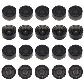Cheerock 20Pcs Black Guitar Effect Footswitch Topper, Guitar Pedals Footswich Protection Caps, Plastic Guitar Pedal Footswitch Topper Cover for Common Pedal Switches