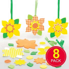 Baker Ross Daffodil Mix & Match Decorations - Pack of 8, Easter Crafts for Kids (AT584)