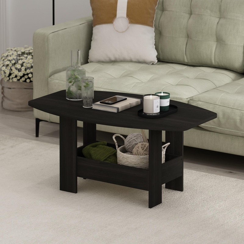 Furinno Simple Design Coffee Table with Storage Compartment, Espresso