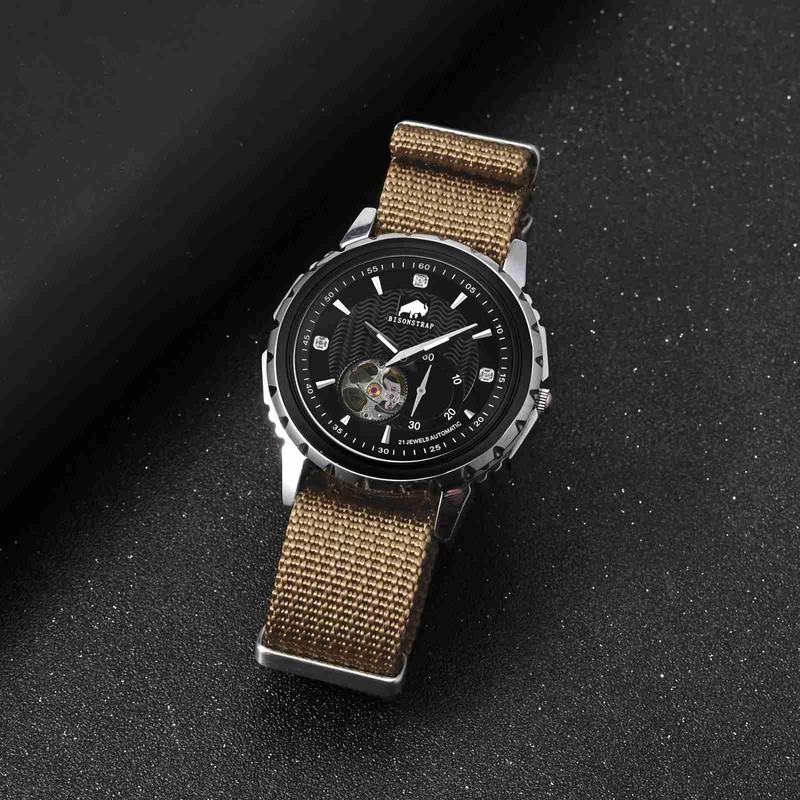 BISONSTRAP 18mm, 20mm, 22mm Nylon Watch Band Pull-through One-piece Watch