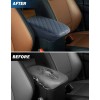 JOYTUTUS Leather Armrest Cover for Ford Maverick 2022-2025 Dark Blue