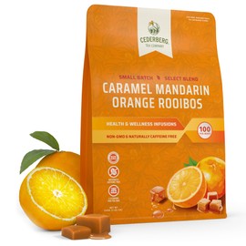 Cederberg Tea Company Caramel Mandarin Orange Rooibos Tea Bags - Made with Organic Red Rooibos Tea, South African Herbal Tea, Naturally Caffeine Free Tea, Small Batch - Select Blend Non-GMO, Premium Leaf, Antioxidant-Rich, 100 Count