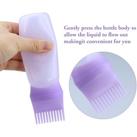1 x Hair Applicator Bottle, 160 ml Oil Applicator Hair, Hair Oil Applicator Bottle, Hair Oil Bottle, Hair Dye Brush Bottle for Hair Dyeing, Oil Applicator with Scale