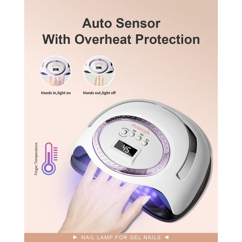 288W Professional Nail Lamp with 66 LEDs & Smart Sensor