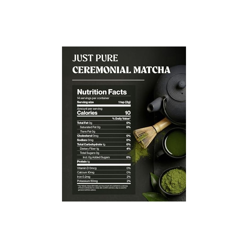 NaturaleBio Organic Ceremonial Grade Matcha Powder - 1oz