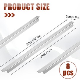 8 Pcs 12 Inch Stainless Steel Adapter Bar Table Adapter Long Metal Food Divider for Hotel Restaurant Kitchen Catering Home Commercial Food Service Accessories
