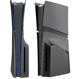 Suitable for PS5Pro digital distribution/optical drive version with replacement panel, ABS material with unique support and black minimalist style (optical drive version)