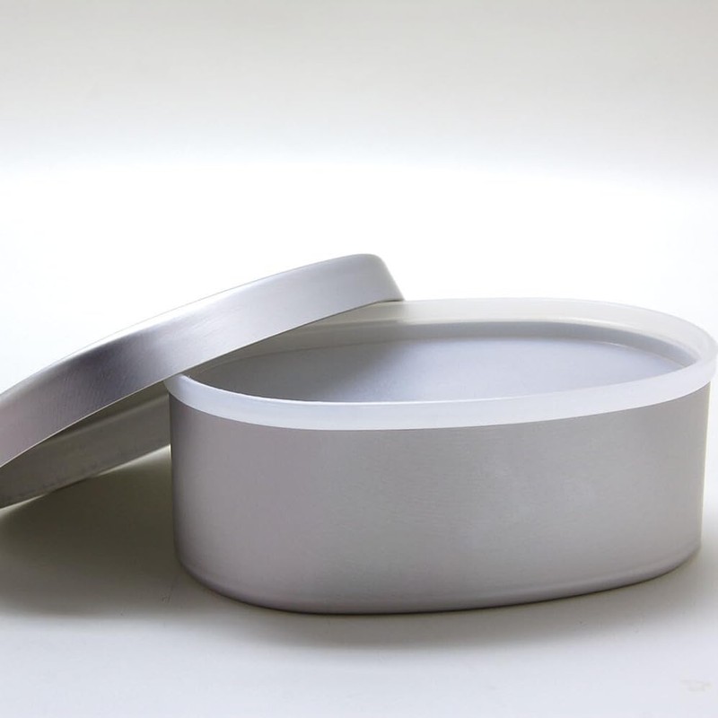 Lightweight and Durable Aluminum Lunch Box, Made in Japan, Oval