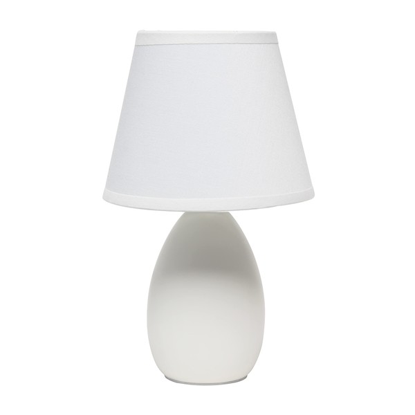 Simple Designs LT2009-OFF Mini Egg Oval Ceramic Table Lamp, Off-White 5.51 x 5.51 x 9.45