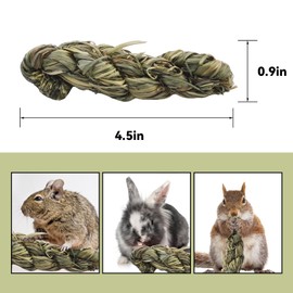 MUYG 10pcs Rabbit Timothy Hay Toy,Rabbit Chew Toys Bunny Treats Natural Timothy Grass Stick Natural Woven Molar Teeth Chewing Toys for Bunny Hamster Guinea Pigs Chinchilla Gerbils