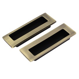 Sourcingmap Cabinet 96mm Hole Distance Sliding Flush Recessed Pull Handles Bronze Tone 2pcs