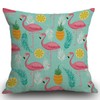 Smooffly Pink Flamingo Cushion Cover,Pineapples and exotic leaves Throw Pillow