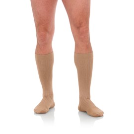 Jomi Compression Men Collection, 15-20mmHg Compression Socks Microfiber 102 (Large, Khaki)
