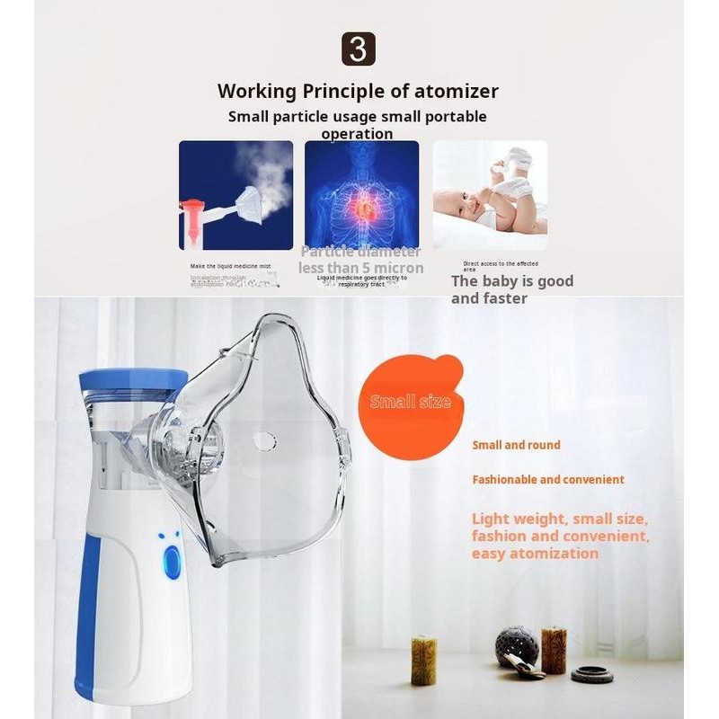 Ultrasonic nebulizer - Nebulizer, rechargeable nebulizer for adults and children,