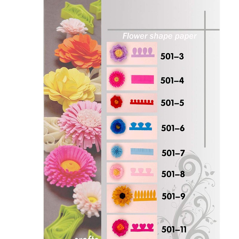 Woohome 143 PCS Paper Quilling Strips Flower Design Set Quilling