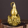 BRASSTAR Golden Brass Bagua Gourd Wu Lou Statue 7.5”(H) Feng