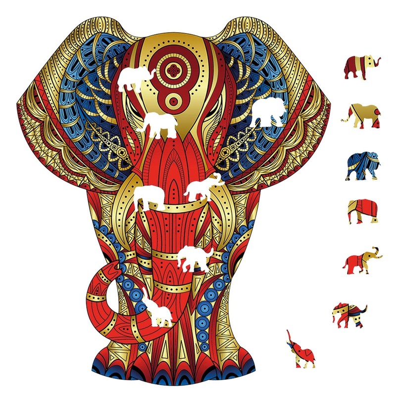 Eureka Rainbow Wooden Puzzle - ELEPHANT
