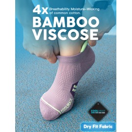 Juclise Coolmax Bamboo Viscose Compression Running No Show Socks Women, Moisture Wicking Cushion AntiBlister Workout Athletic (US, Alpha, Small, Regular, Regular, Lavender Lux+Washed Denim+Aqua Black