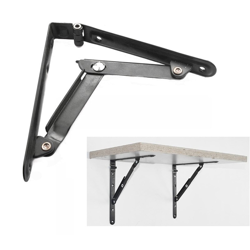 Generic 2 Pack Shelf Brackets 150mm Collapsible Wall Bracket Foldable