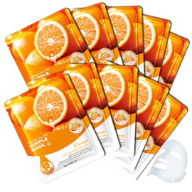 Hydrating Face Mask Set,10 Combo Pack Moisturizing Facial Sheet Masks Set for Women & Men,All Skin Type(E)