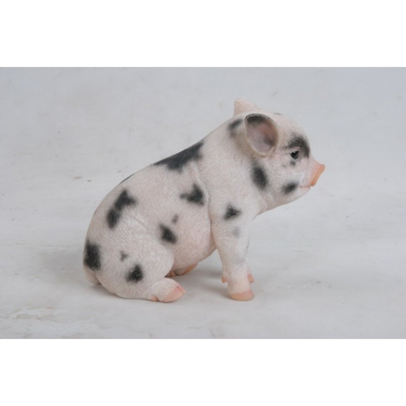 All Line Dark Brown Sitting Baby Pig, 6"