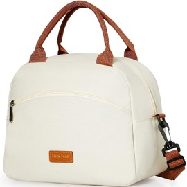 Lunch Bag Women Insulated Lunch Bag for Men Waterproof Lunch Cooler Bag Insulated Lunch Box for Women Portable Reusable Bag for Lunch,with Adjustable Straps Can Be Used for Work,Picnic (White)