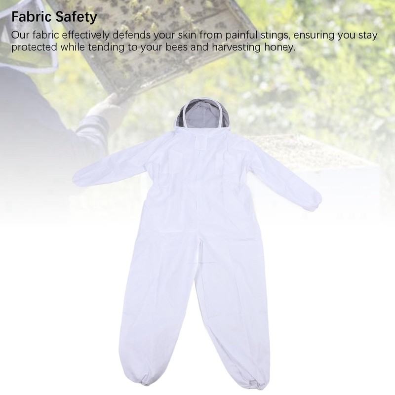 Ventilated Beekeeping Suit with Mesh Veil, Polycotton Beekeeper Suit Outfit