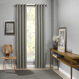 ECLIPSE Blackout Curtains for Bedroom - Palisade 52" x 95" Insulated Darkening Single Panel Grommet Top Window Treatment Living Room, Sage