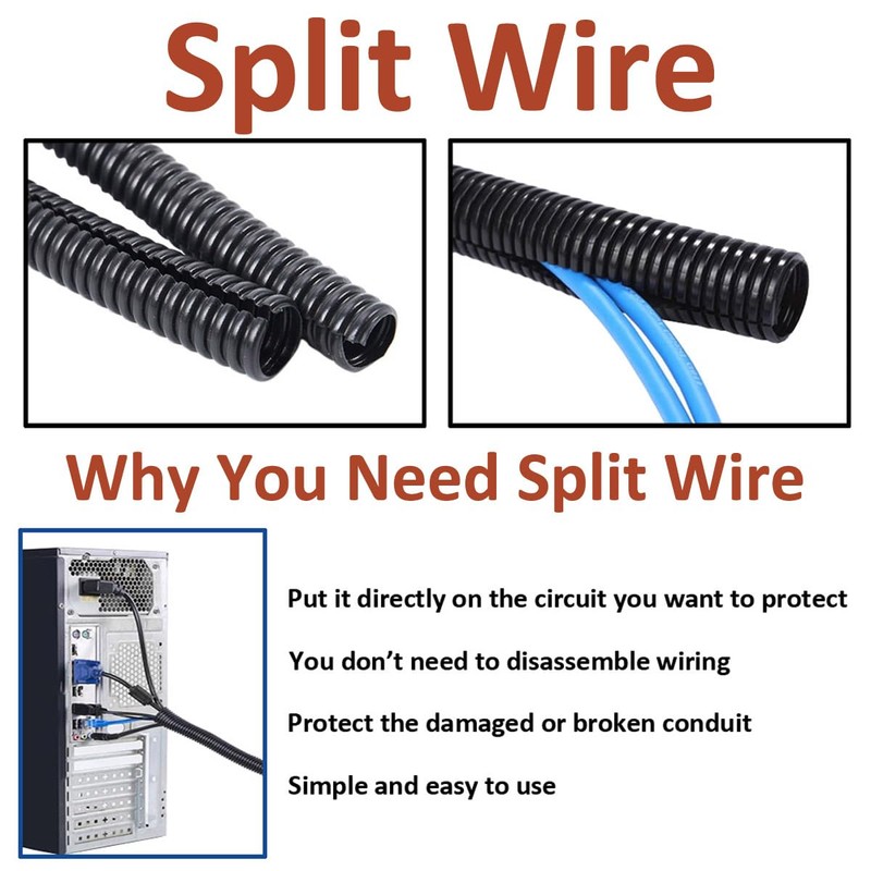 MOCNT Split Loom Wire Auto Split Loom Tubing Wire Conduit