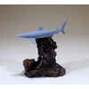 BLUE SHARK by John Perry 6in long sculpture Airbrushed blue/grey