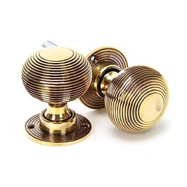 From the Anvil 83633 Türknauf-Set für Einsteckschloss, Wabenmuster, antike Messingoptik