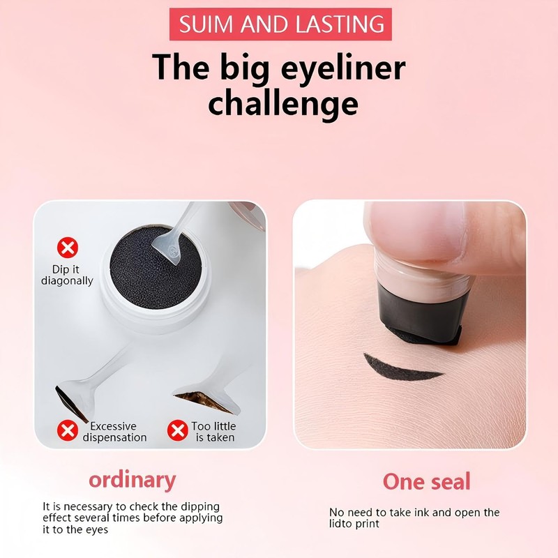 Winged Eyeliner Stamp Pen Dual Head Rotating Design, Quick-Dry, Long-Lasting,