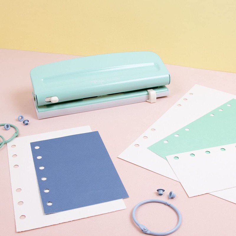 Craftelier - Turquoise Blue Adjustable 6-Hole Punch Compatible with Different