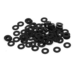 Sourcingmap M4 x 9mm x 0.8mm Black Zinc Plated Flat Washers Spacers Fastener 100PCS
