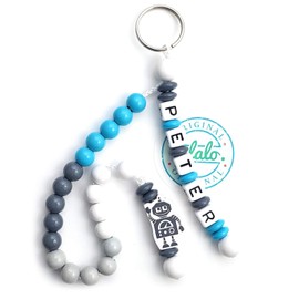 LALALO Robot Calculation Chain with Name, Engraving Chain Primary School / First Day of School, Learning Aids Calculate up to 20