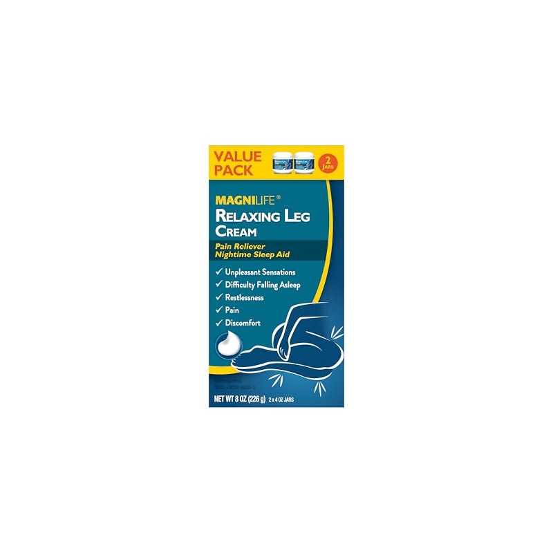 MagniLife Relaxing Leg Cream, 4 Oz (2 Pack), Fast-Absorbing Topical