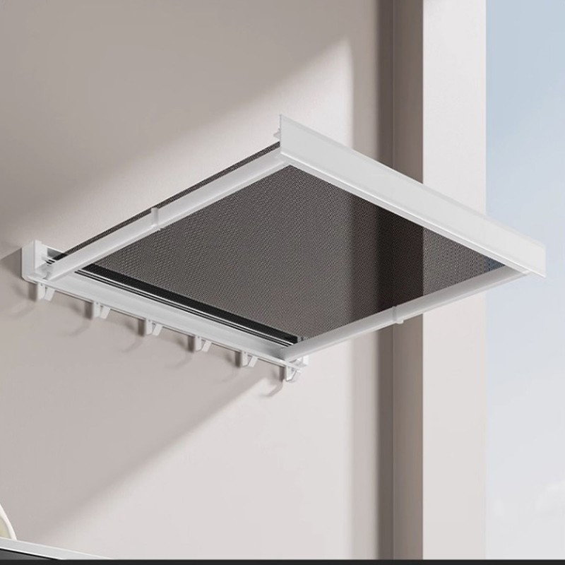 Retractable Clothes Drying Rack with Template Wall Mount Mesh Breathable