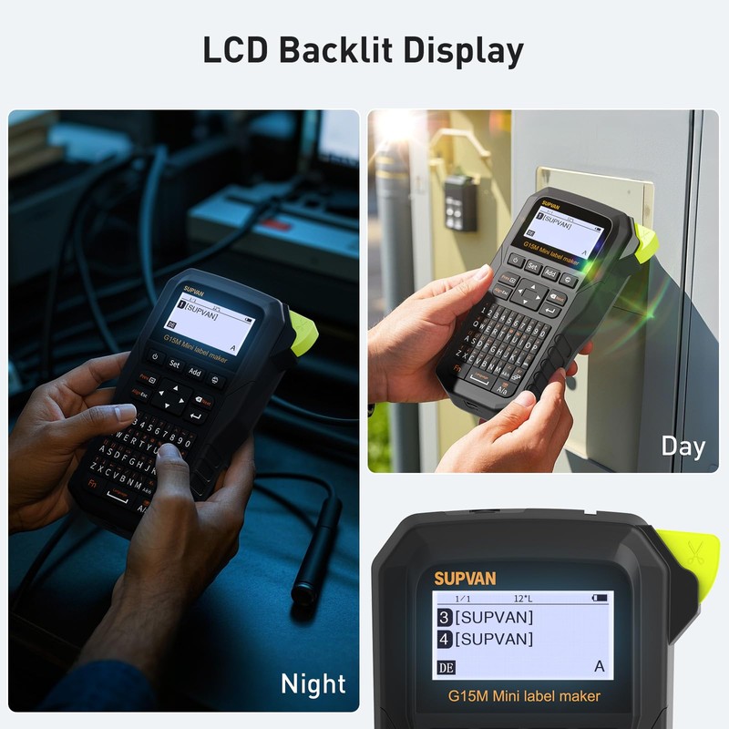 SUPVAN G15M Mini Portable Label Maker Machine, Rechargeable 1200mAh Battery