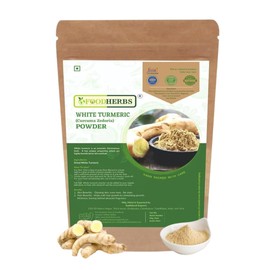 FOODHERBS White Turmeric Powder | 200 Gm/0.44 Lbs | Curcuma Zedoaria | For Glowing Skin, Body Odor, Reducing Scars, Black Spots | No Stain | Kachoor | Poolankilangu | Skin Hydration