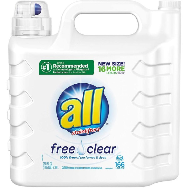all Liquid Laundry Detergent, Free Clear for Sensitive Skin, (Free Clear, 237 Fluid Ounces)