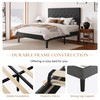 SHA CERLIN Full-Size Upholstered Bed Frame with Adjustable Button-Tufted Headboard,