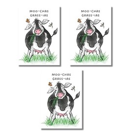 Thank You Card Cute Cow Design Perfect Way To Say Thankyou To Teachers Friends Nursery Staff And Colleagues (Pack 3)