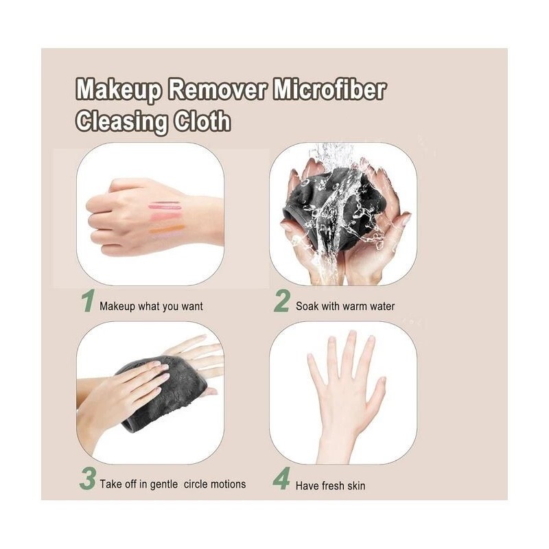 Makeup Remover Cloth, 6 inch x 6 inch Reusable Makeup