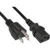 InLine Power Cable US Plug to IEC Connector C13, Black