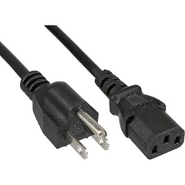 InLine Power Cable US Plug to IEC Connector C13, Black 1m
