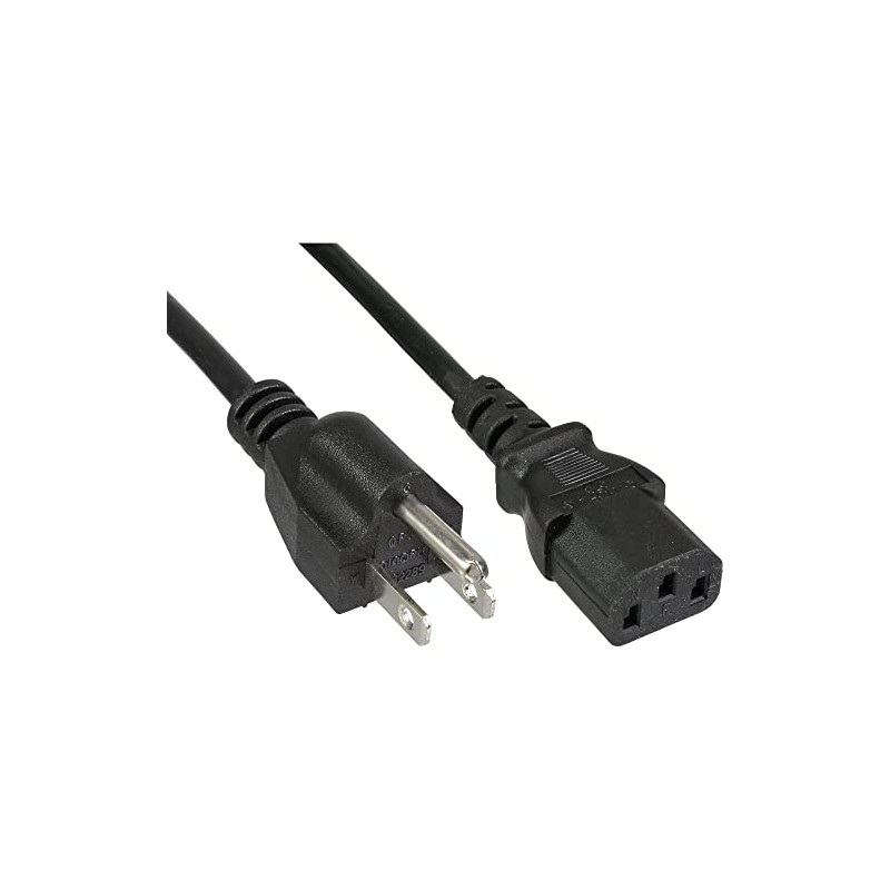 InLine Power Cable US Plug to IEC Connector C13, Black