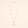 COAI Crescent Moon Crystal Rose Quartz Necklace for Women