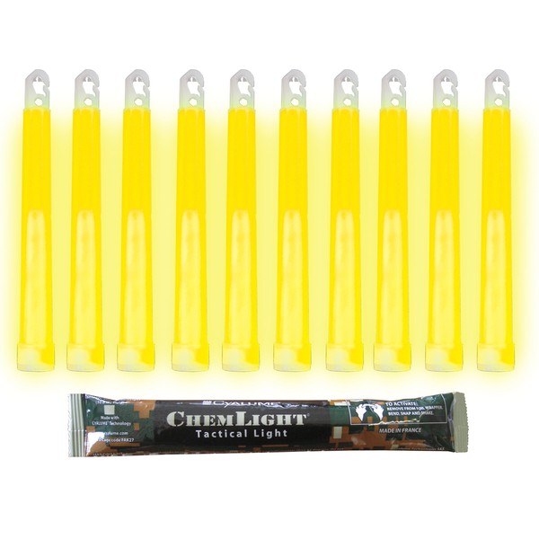 Cyalume ChemLight Military Grade Chemical Light Sticks, Yellow 6" Long,