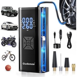 Tire Inflator Portable Air Compressor,Electric Air Pump 2X Faster & 20000mAh 12V Smart, Cordless Tire Inflator For Car Tires, Bike, Motorcycle, Balls Gonfleur De Pneus With Accurate LCD Pressure Gauge