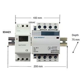 Electrodepot 50 Amp 4 Pole 7 Day, 24 Hrs Programmable Timer 220/240V Control Time Switch